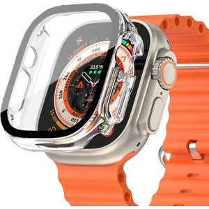 Apple Watch 8 Ultra 360 Tam Koruma (49 Mm) Pc Sert Ekran ve Kasa Koruyucu Kılıf Yüksek Kalite