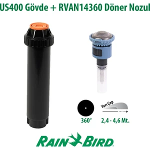 Rain Bird  RVAN14360 Döner Nozul Tam Tur 2,4 - 4,6 Mt. ve US400 Boş Gövde Seti
