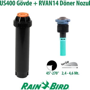 Rain Bird  RVAN14 Döner Nozul Açı Ayarlı 2,4 - 4,6 Mt. ve US400 Boş Gövde Seti