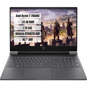 Hp Victus 16-S0001NT R7 7840HS 32GB 1tb SSD RTX4070-8GB Freedos 16.1" 240 Hz Qhd Notebook 7Z4L9EA