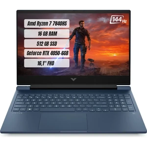 Hp Victus 16-S0022NT Amd R7 7840HS 16GB 512GB SSD RTX4050-6GB Freedos 16.1" 144 Hz Taşınabilir Bilgisayar 7Z588EA