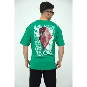 Erkek Oversize Bisiklet Yaka Basic Kısa Kollu Yazı Baskılı T-Shirt