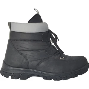 Erkek Siyah-Gri Içi Kürklü Bağcıklı Kar Botu