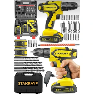 Alman Coperr Seri 58 V10 Ah Bakır Sargılı Çift Akülü Şarjlı Matkap Vidalama Usta Set 27 Pcs