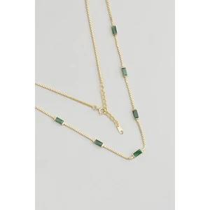 So CHIC Renklerin Cazibesi 18 Ayar Sarı Altın Kaplama 45 cm Gümüş Kolye