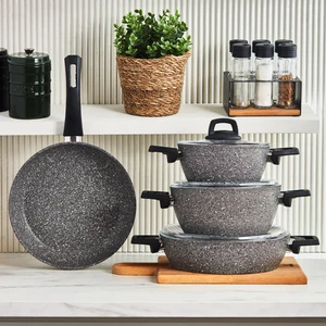 Gris Bio Granit 7 Parça Tencere Seti