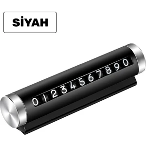 Alüminyum Kasa Çevirmeli Araç Içi Park Telefon Numaratörü Park Numarası Parkmatik Siyah