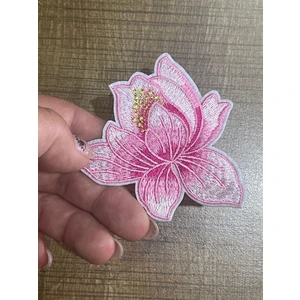 8x8 cm Ütü Ile Yapışan Lotus Çiçeği Nakış Işleme Yama Arma Aplike