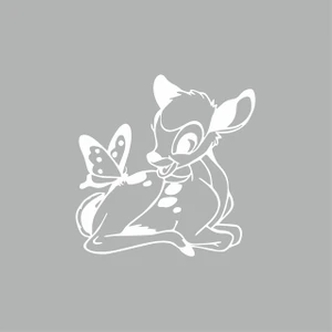 Reysa Tasarım Ceylan ve Kelebek Araba Sticker Beyaz 15X15 cm