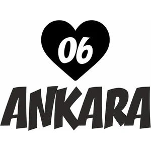 Reysa Tasarım Kalpli 06 Ankara Araba Sticker Siyah 20X15 cm