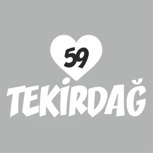 Reysa Tasarım Kalpli 59 Tekirdağ Araba Sticker Beyaz 20X15 cm