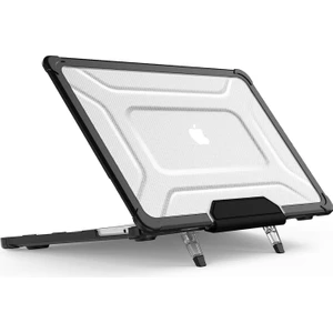 Novstrap Apple MacBook Air M1 Çip A2337 A1932 A2179 13.3 Uyumlu Kılıf Multi Armor Zırh Kılıf Standlı