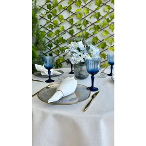 Decamor Home Keten Dokulu Dertsiz Beyaz Yuvarlak Masa Örtüsü