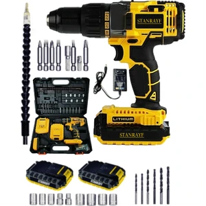 Alman Börth 58 V 10 Ah Bakır Sargı Korumalı Motor Çift Çelik Şanzıman Çift Akülü Darbeli Vidalama Şarjlı  Matkap