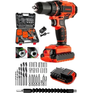 Alman Teknolojisi W-Power 58 V 10 Ah Bakır Sargı Çelik Şanzıman Çift Akülü Darbeli Şarjlı Vidalama Matkapo 27 Psc Set