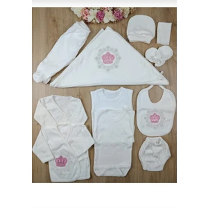 Baby Kids Colors Hastahane Çıkışı Nakışlı Taşlı 11'li Yeni Doğan Zıbın Set