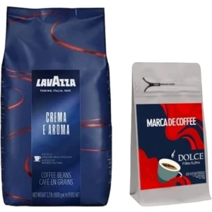 Crema E Aroma Çekirdek Kahve 1 kg + Marca De Coffe Dolce Filtre Kahve 250 gr