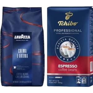 Crema E Aroma Çekirdek Kahve 1 kg + Tchibo Profesional Espresso Çekirdek Kahve 1kg