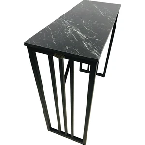 Bar Masası Ada Mutfak Metal Ayaklı Masa 90CM Siyah