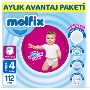 Pants Bebek Bezi 4 Beden Maxi Aylık AvantajPaketi 112 Adet