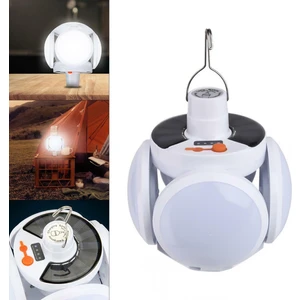 Mighty Solar ve Adaptör Şarj Girişli 5 Kanatlı 5 Modlu LED Işık Kamp Güneş Enerjili Lamba