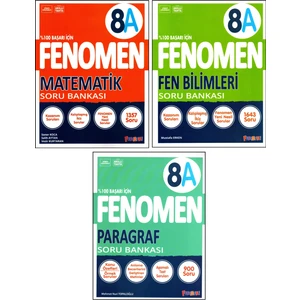 Fenomen Yayıncılık Fenomen 8. Sınıf Lgs Matematik (A) + Fen Bilimleri (A) + Paragraf (A) Soru Bankası 3 Kitap