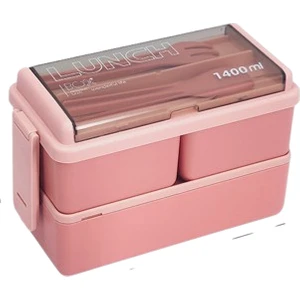 Puffs Shop Japon Çift Katmanlı Plastik Öğle Yemeği Kutusu (Yurt Dışından)