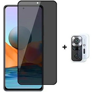 ECR MOBILE Redmi Note 10 Pro Uyumlu Arka Kamera Lens Koruma (2 Adet) ve Hayalet Privacy Ekran Koruyucu