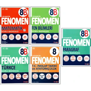 Fenomen Yayıncılık Fenomen 8. Sınıf Lgs Matematik(B)+Fen(B)+Türkçe(B)+Paragraf(B)+Inkılap Tar.soru Bankası 5 Kitap