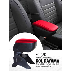 Point Marketing Üniversal Sürgülü Kolçak Oto Kol Dayama Kırmızı