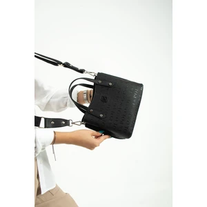 Just Polo Siyah Kolon Askı Mini Boy 4 Bölmeli Kadın El ve Omuz Çantası 24X24CM JPT3922