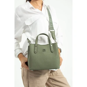 Just Polo Yeşil Kolon Askı Mini Boy 4 Bölmeli Kadın El ve Omuz Çantası 24X24CM JPT3922