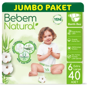 Bebem Natural Bebek Bezi 6 Beden Ekstra Large Jumbo Paket 40 Adet