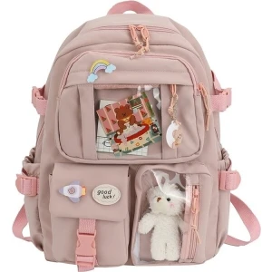 Su Geçirmez Naylon Okul Sırt Çantası - Açık Yeşil (Yurt Dışından)