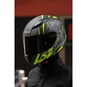 Rapıd Raven Mat Siyah-Gri-Neon Sarı Kask
