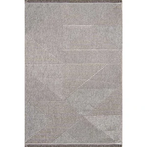 Çam Halı  Enti Halı Vega 1456 Gri Iskandinav Desenli Makine Halısı