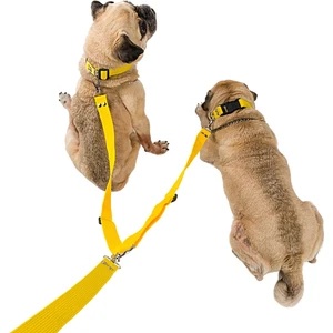 Kedi Köpek Çiftli Gezdirme Tasması Sarı Çoklu Tasma Premium Kalite Model Amsterdam