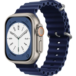 Apple Watch Serisi 42-44-45-49 mm Için Oluklu Silikon Kordon Kayış - FC007