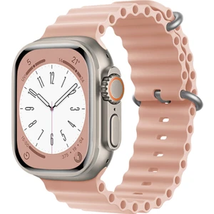 Apple Watch Serisi 42-44-45-49 mm Için Oluklu Silikon Kordon Kayış - FC007