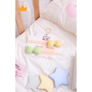 Baby Hola Kız Bebek 2'li Saç Bandı Bandana Set Yeşil-Sarı 1704