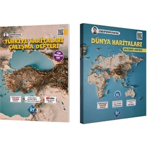 Kr Akademi Yayınları TYT Coğrafyanın Kodları Türkiye + Dünya Haritaları Çalışma Defteri Seti 2023