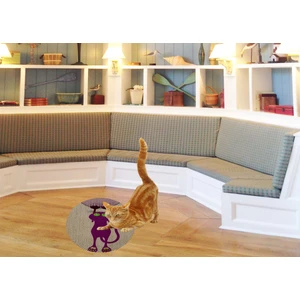 Desenli Çift Taraflı Kedi Tırmalama Paspası  Yuvarlak Pumpkin 36*36 cm