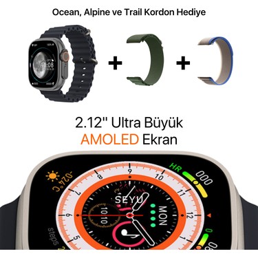 湧命力　アイベルトS Seyu Watch Ultra Hk8 Pro Max Apple iPhone ve Android Uyumlu Fiyatı