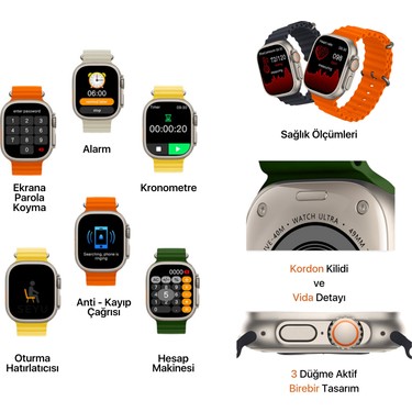 Seyu Watch Ultra Hk8 Pro Max Apple iPhone ve Android Uyumlu Fiyatı