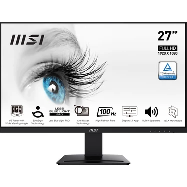 MSI 27" PRO MP273A 1920x1080 (FHD) FLAT IPS 100HZ 1MS FREESYNC
