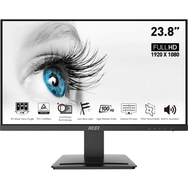 MSI 23.8" PRO MP243X 1920x1080 (FHD) FLAT IPS 100HZ 1MS ADAPTIVE-SYNC