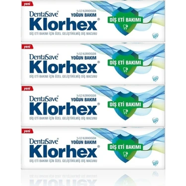 Dentasave Klorhex Yoğun Bakım Diş Macunu Diş Eti Bakımı 75 ml x 4