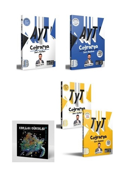2024 TYT-AYT Coğrafya Ders Notu ve Soru Bankası 4 Kitap Set + Kırılgan Dünyalar Kitabı