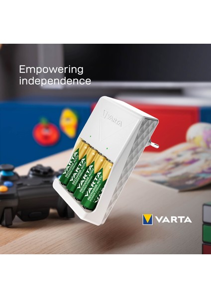 VARTA Plug Şarj Cihazı +4 adet 2100mAh AA Şarj Edilebilir Pil