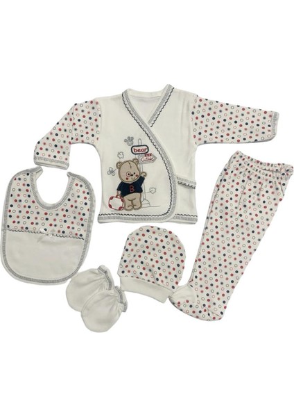 Yeni Doğan Çantalı Ayı Hastahane Çıkışı 5li Zıbın Seti